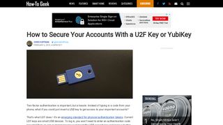 How to Secure Your Accounts With a U2F Key or YubiKey