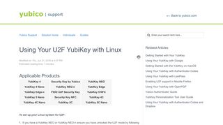Using Your U2F YubiKey with Linux : Yubico Support