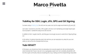 YubiKey for SSH, Login, 2FA, GPG and Git Signing - Marco Pivetta