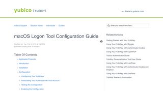 macOS Logon Tool Configuration Guide : Yubico Support