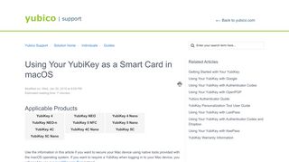 Using Your YubiKey as a Smart Card in macOS : Yubico Support
