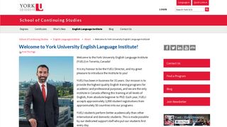 Welcome to York University English Language Institute! | School of ...