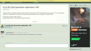 Yu-Gi-Oh! Duel Generation registration: Fail! by AlienSteel23 on ...