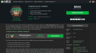 Yukon Gold Casino - Download Casino & Get $500 Free Bonus Money