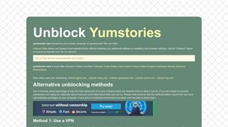Unblock Yumstories | Bypass Yumstories block | UnblockSites