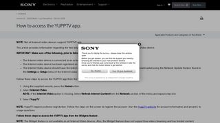 How to access the YUPPTV app. | Sony USA