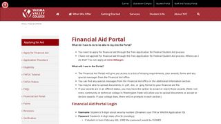 Financial Aid Portal - Financial Aid - Yakima Valley College