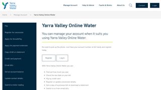 Yarra Valley Online Water | Yarra Valley Water