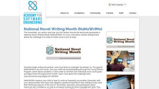 NaNoWriMo - Academy For Software Engineering