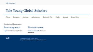 Application Management - Yale Young Global Scholars - Yale University