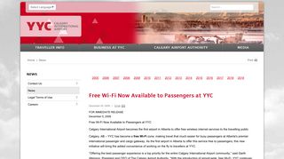 Free Wi-Fi Now Available to Passengers at YYC > YYC