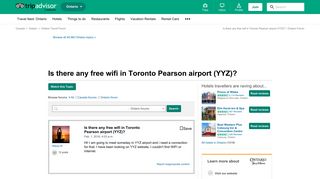 Is there any free wifi in Toronto Pearson airport (YYZ)? - Ontario ...