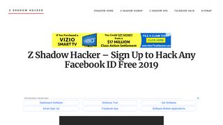 Z Shadow Hacker - Sign Up Z-Shadow to Hack Facebook ID Free 2019