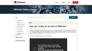 Z8Games - Free Gaming. Evolved. How can I create an account at ...