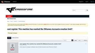 cant register This machine has reached the Z8Games Accounts ...