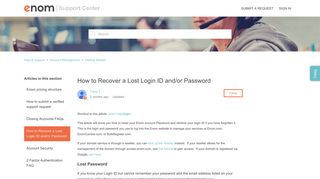 How to Recover a Lost Login ID and/or Password – Help & Support