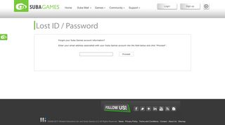 Forgot ID/password? - Suba Games