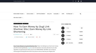 How To Earn Money by Za.gl Link Shortner Site | Earn Money By Link ...
