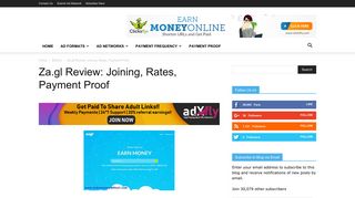 Za.gl Review: Joining, Rates, Payment Proof - Make Money with URL