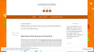 Make Money Online By Copy And Paste Work | ZA.GL Url Shortener ...