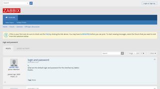 login and password - ZABBIX Forums
