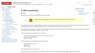 9. Web monitoring [Zabbix Documentation 3.4]