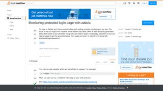 Monitoring protected login page with zabbix - Stack Overflow