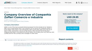 Companhia Zaffari Comercio e Industria Company Profile | EMIS