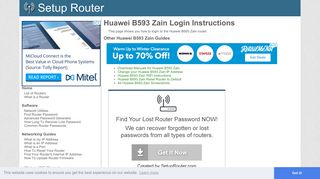 How to Login to the Huawei B593 Zain - SetupRouter