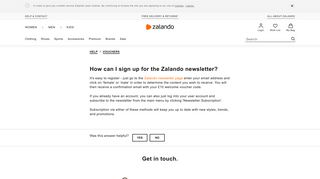 How can I sign up for the Zalando newsletter?