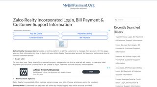 Zalco Realty Incorporated Login, Bill Payment & Customer Support ...