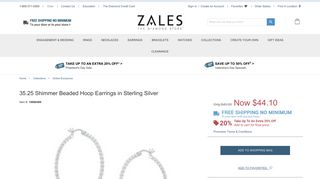 35.25 Shimmer Beaded Hoop Earrings in Sterling Silver | Online ...
