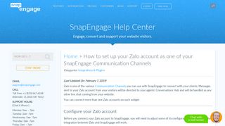 How to set up your Zalo account as one of your SnapEngage ...