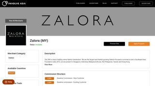 Zalora (MY) Affiliate Program | Involve Asia