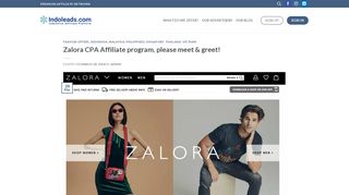 Indoleads.com - Zalora CPA Affiliate Program