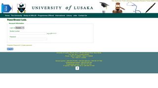 Sponsors'/Guardians'/Students' Portal - UNIVERSITY OF LUSAKA