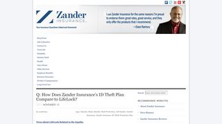 Zander Insurance ID Theft Plan Compared To Lifelock