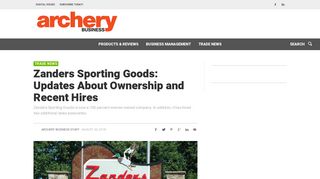 Zanders Sporting Goods: Updates About Ownership and Recent Hires ...