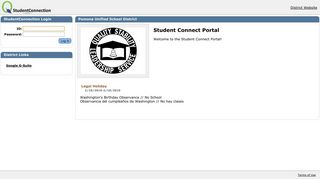 Student Connect Portal - PUSD Q StudentConnection - Pomona ...