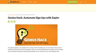 Genius Hack: Automate Sign Ups with Zapier - Sign Up Genius