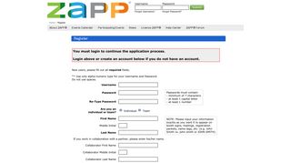 ZAPP - Register