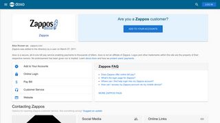 Zappos: Login, Bill Pay, Customer Service and Care Sign-In - Doxo