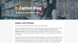 Zaption Blog - Engage & Learn with Video - Zaption — Zaption Joins ...
