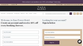 Sign up as a Zara Tower Member