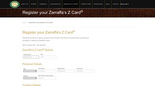 Register your Zarraffa's Z Card® - Zarraffa's Coffee