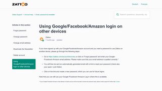 Using Google/Facebook/Amazon login on other devices - Zattoo Support