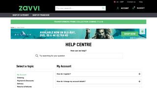 Help Centre | Zavvi