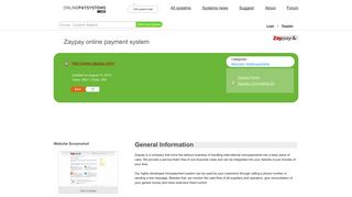 Online Payment Systems : Zaypay full description