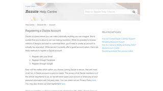 Registering a Zazzle Account – Help Centre