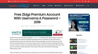 Free Zbigz Premium Account With Username & Password - 2019
